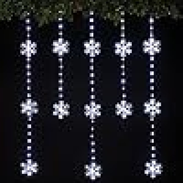 Noma Snowflake Wire Curtain Light, White, 234 LED'S