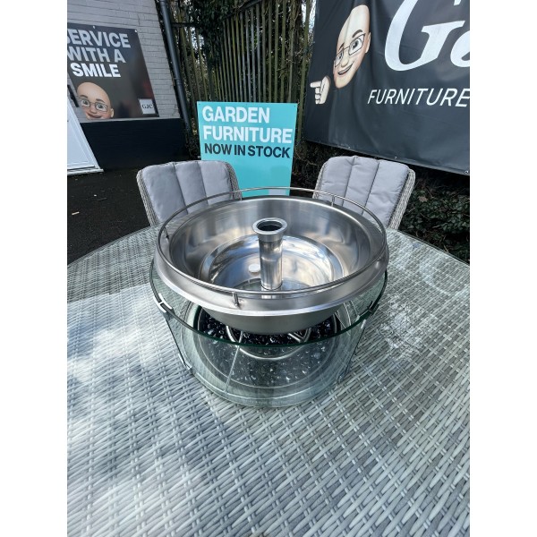 Maze Oxford 6 Seat Fire Pit Dining Set with Ice Bucket and Griddle